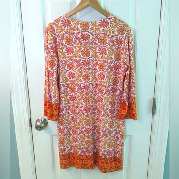 Coolibar Dress Oceanside Floral Tunic UPF 50+ Orange Womens Medium - Picture 2 of 9